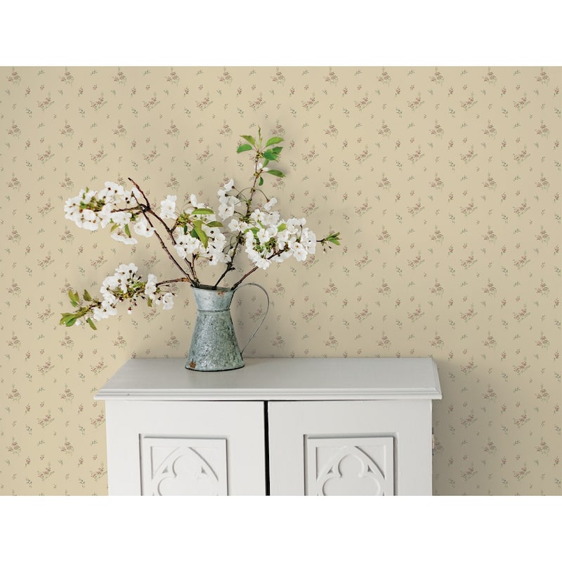 Galerie Wallcoverings Miniatures 3 Tiny Rose Cluster Design Vinyl on Non-woven Matte Wallpaper Roll