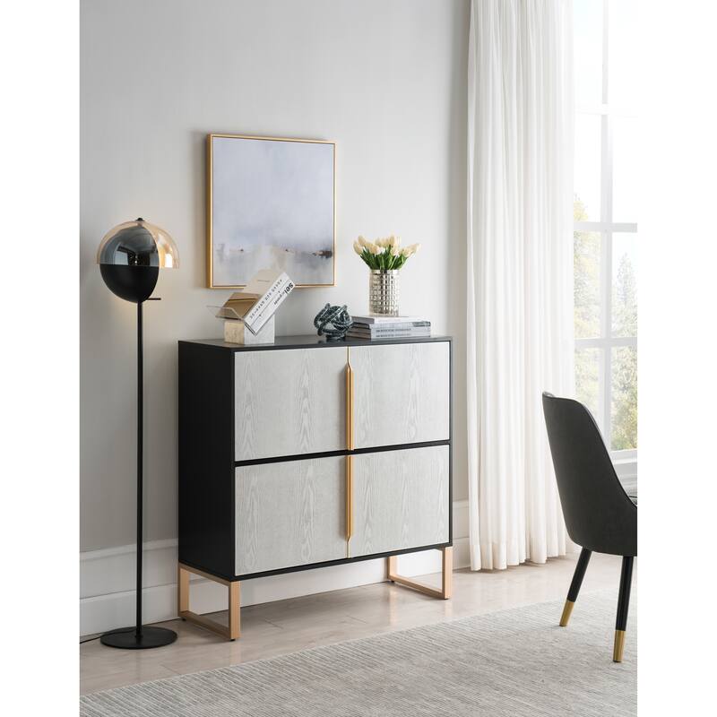 42" Buffet Cabinet with Metal Base Handles