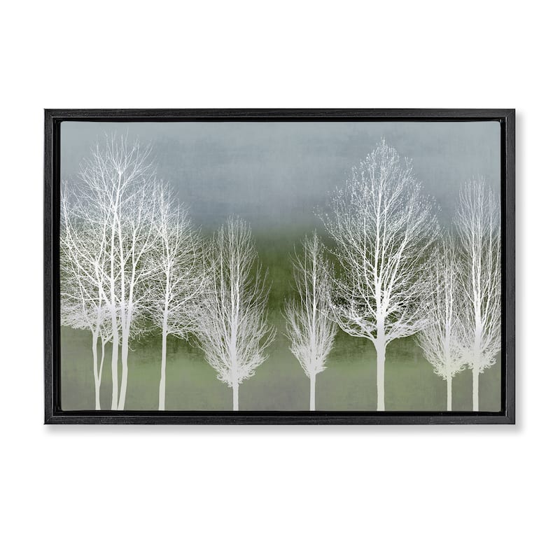 Stupell White Tree Impressions Framed Floater Canvas Wall Art Design By Kate Bennett - 25 x 17 - Black