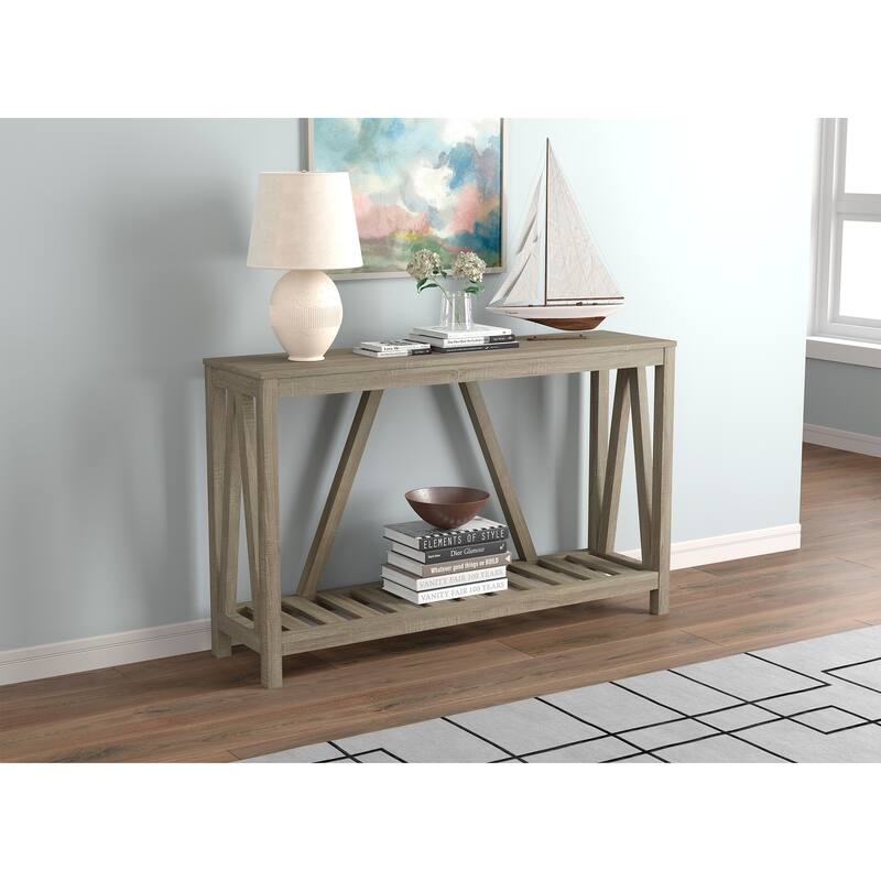 Entryway Table/Console Table-52"Long/Dark Taupe with 1 Shelf - 52" x 13.8" x 32 "