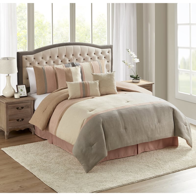 Winston 7 Piece Suede Comforter Set