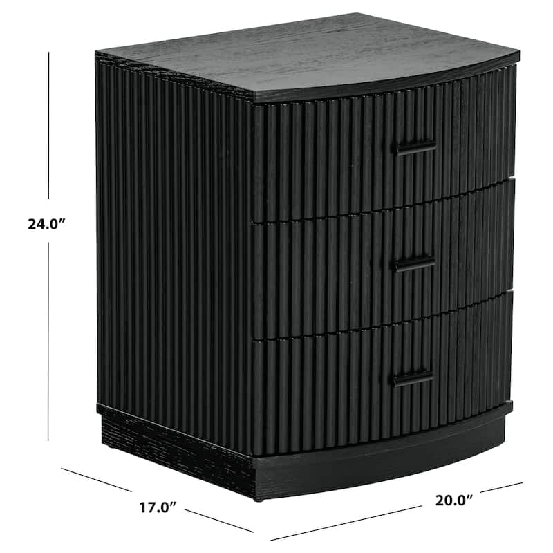 SAFAVIEH Couture Shelbie 3-Drawer Reeded Nightstand, Fully Assembled