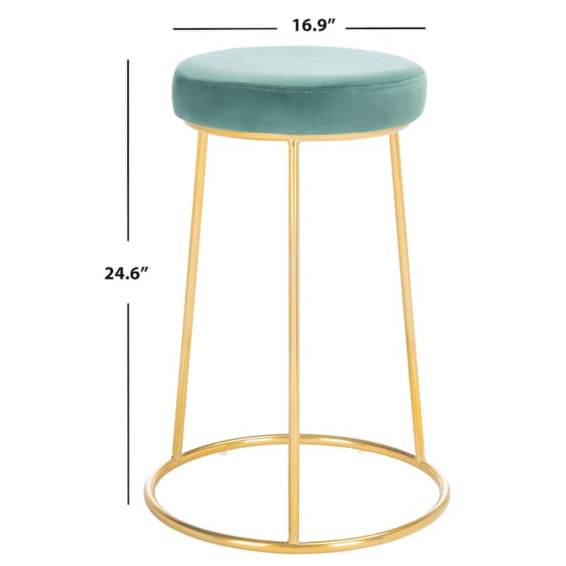 SAFAVIEH Ota 25-inch Round Counter Stool - 16.9" W x 16.9" L x 24.6" H