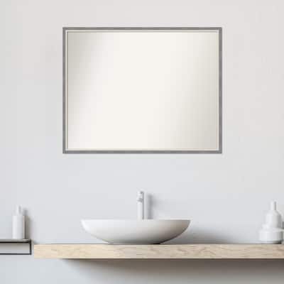 Theo Narrow Non-Beveled Wood Framed Bathroom Vanity Wall Mirror