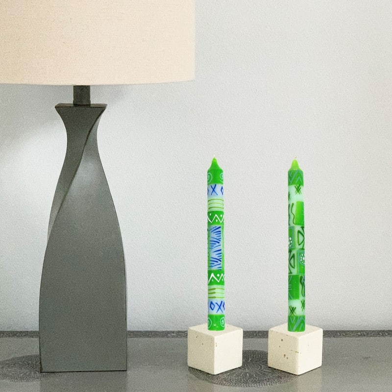 Handmade Taper Dinner Candles Farih Design Set of 3 (South Africa)