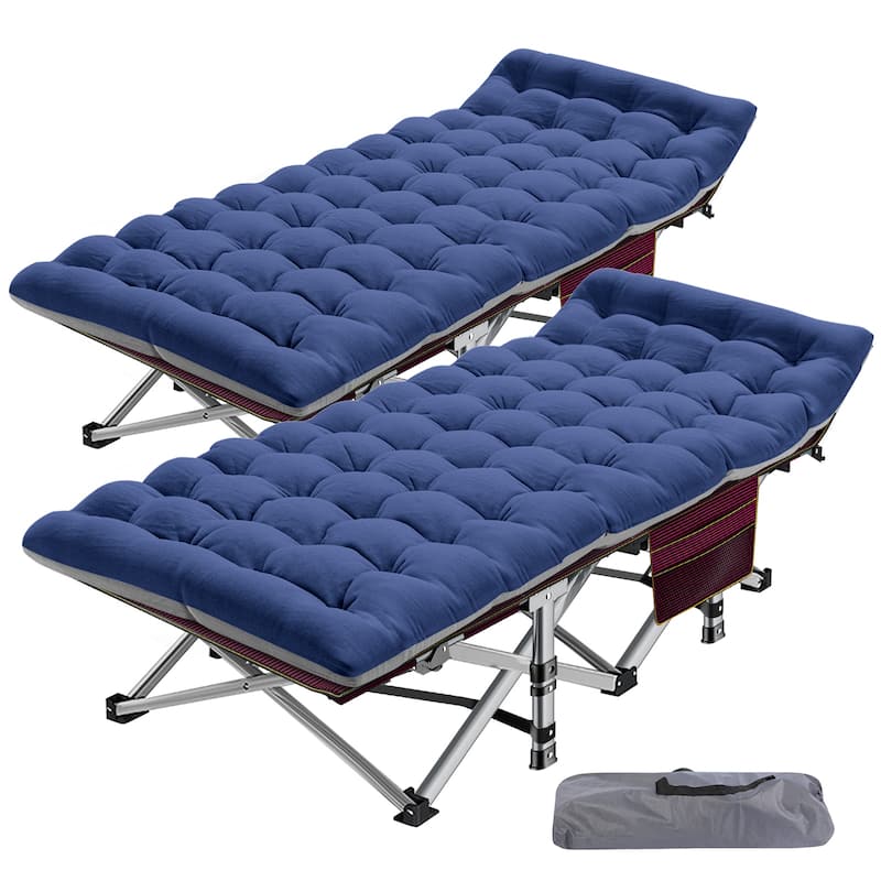 DoCred Portable Folding camping Bed with Mattress, Guest Cot Bed，2PCS - 75"