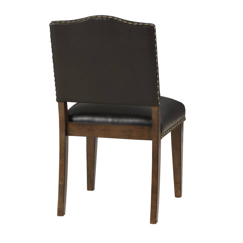 Faux Leather Dining Chair with Nail Heads - Set of 2