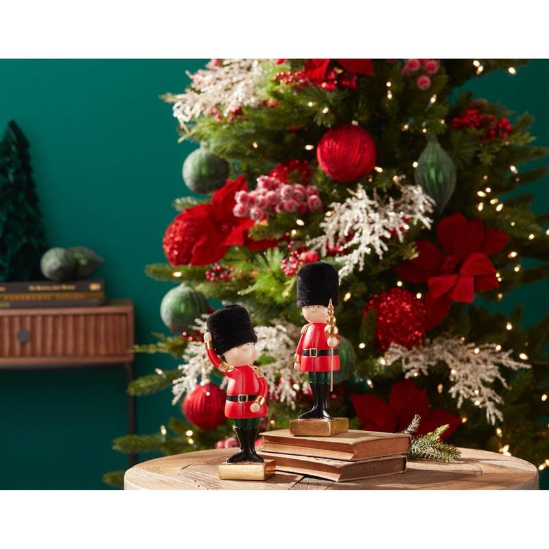 Holiday Nutcracker Soldier Figurine (Set of 2) - N/A