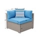 preview thumbnail 9 of 11, COSIEST Patio Sectional Left/Right Corner Side Wicker Armchair