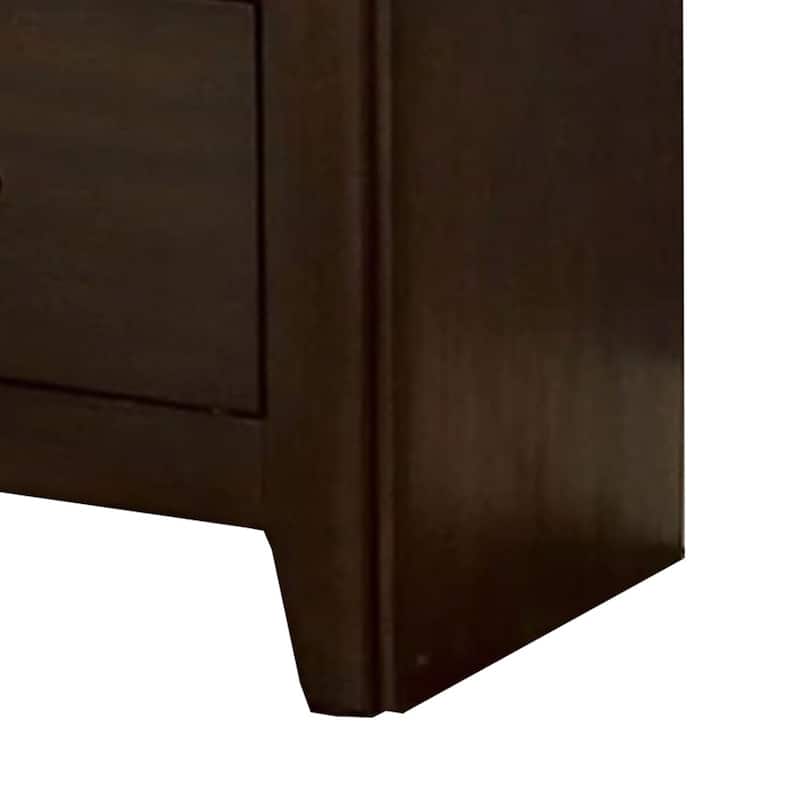 Walnut Brown 2 Drawer 22 in. W Nightstand with Sturdy Drawer Pulls
