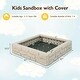 preview thumbnail 6 of 27, Costway Kids Sandbox with Cover Bottom Liner Backyard Beach HDPE - See Details