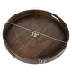 preview thumbnail 37 of 68, KINWELL Round Black Walnut Wood Serving Tray Ottoman Tray with Handles