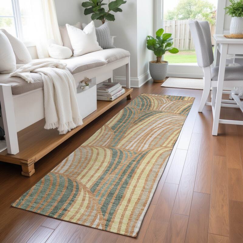 Machine Washable Indoor/ Outdoor Modern Parsons Chantille Rug