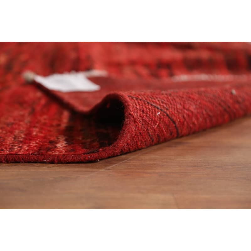 Red Moroccan Oriental Area Rug Handmade Bedroom Wool Carpet - 6'9" x 10'3"