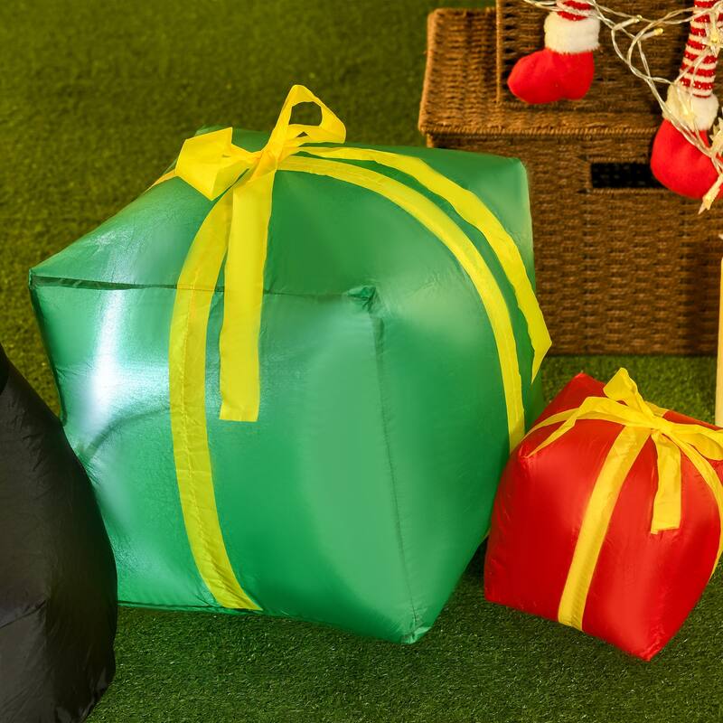 HOMCOM 6ft Christmas Inflatables Decorations Santa Claus with Candy Cane, Blow-Up Outdoor LED Yard Display