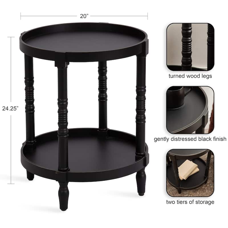 Kate and Laurel Bellport Round Wood Side Table
