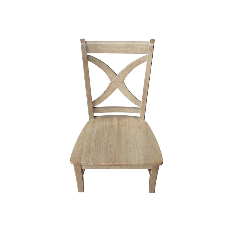 International Concepts Solid Wood Cosmo X-back Dining Chairs, Set of 2