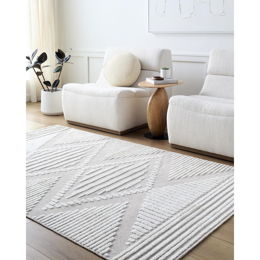 Livabliss Bohemian & Eclectic Lyna Diamond Washable Area Rug