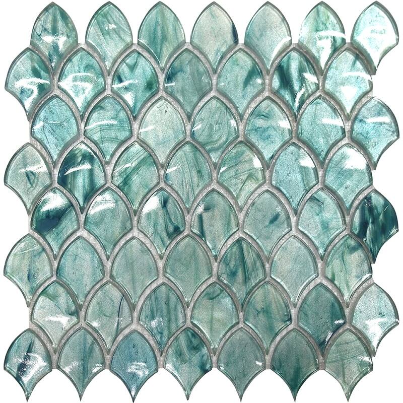 Apollo tile 11" x 11" Majeste Glossy Sea Blue Glass Tile (8.48 sq ft/case) - 10 Pack