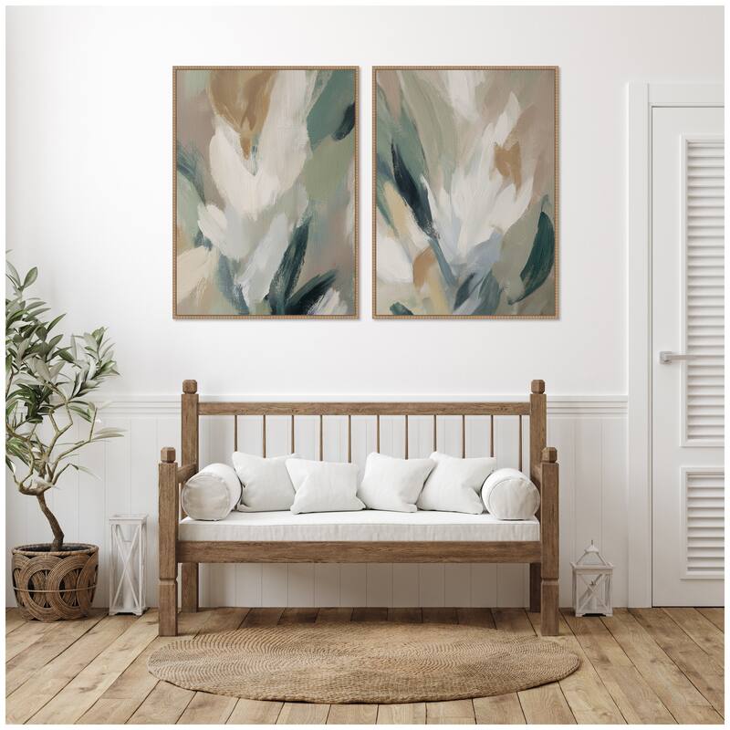 Kate and Laurel Plant Form No. 1 & No. 2 2 Piece Framed Canvas Wall Art Set by Amy Lighthall