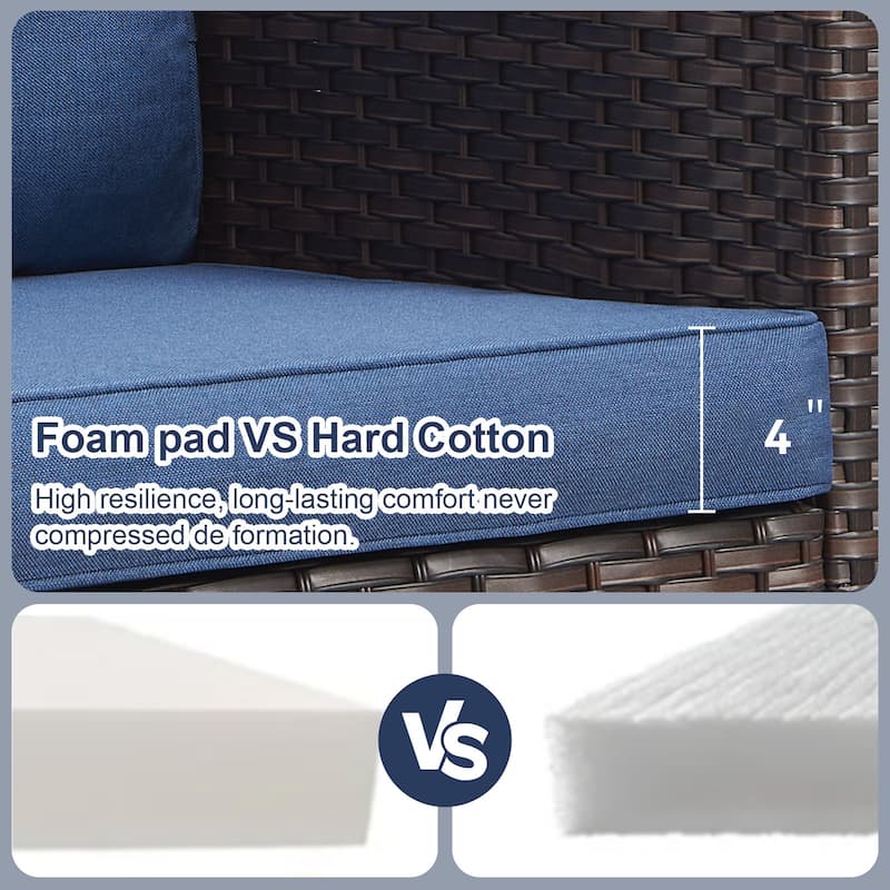 Gymojoy 3-Seat Outdoor Sofa, All-Weather PE Wicker