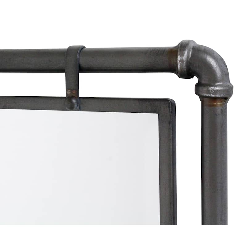 Carbon Loft Berlik Industrial Metal Wall Mirror - Grey