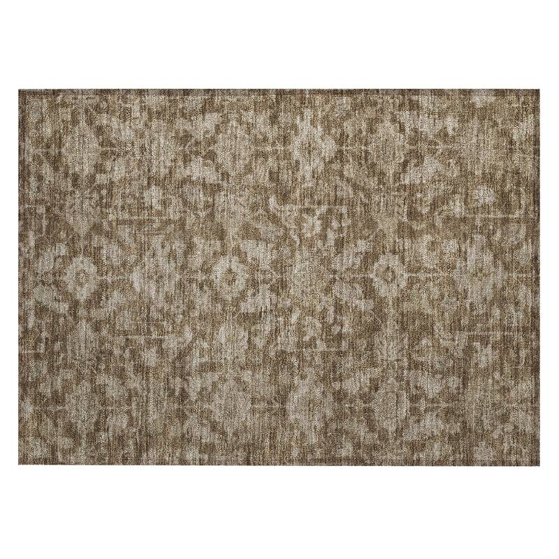 Machine Washable Indoor/ Outdoor Casual Traditional Chantille Rug