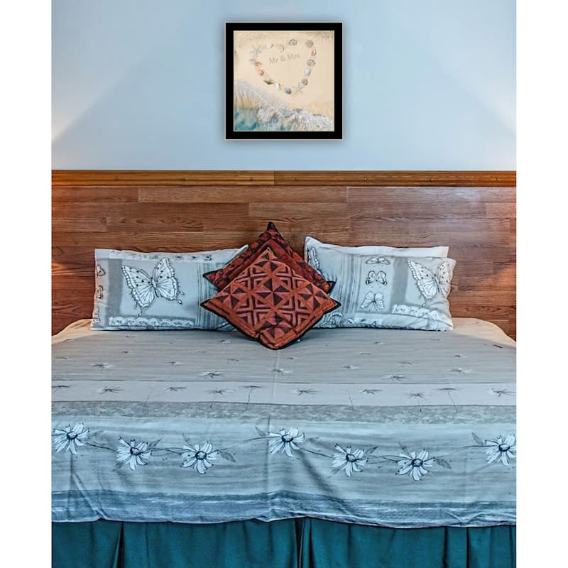 TrendyDecor4U Traditional "Marriage is a Beach" Framed Print Wall Art - Coastal