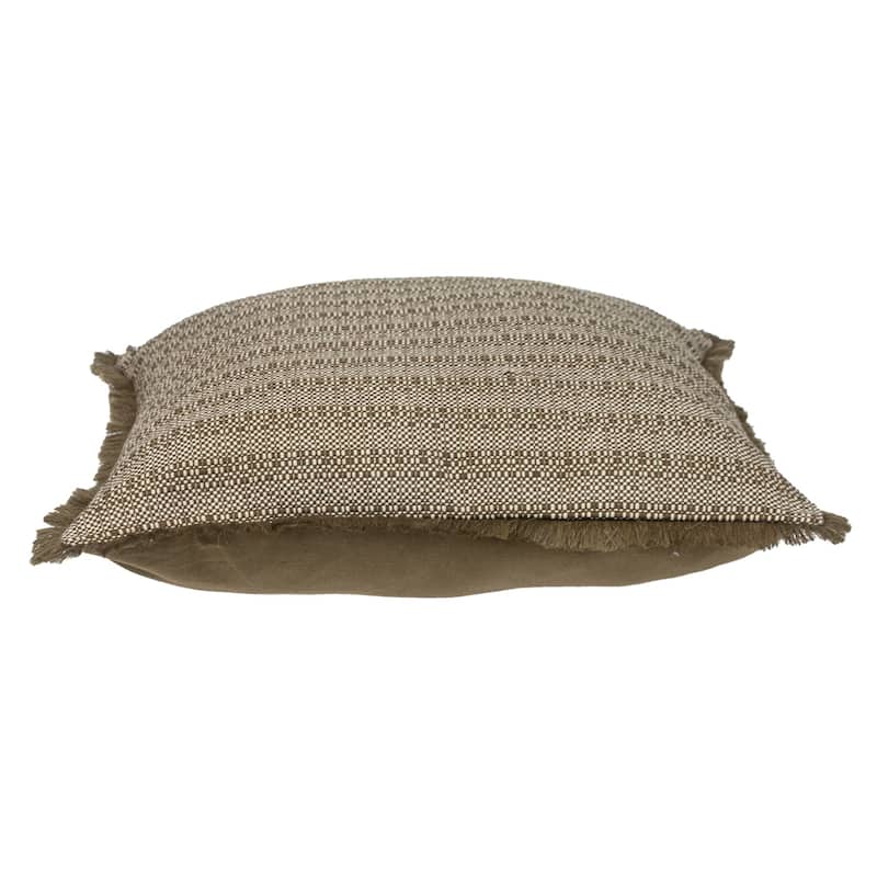 Striped Square Throw Pillow - 24" - Green and Beige