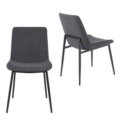 Dining Chairs With Fabric Upholstery and Metal Frame (Set of 2) - N/A
