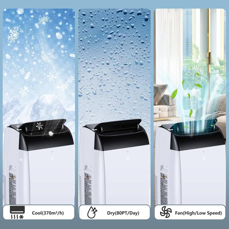 12,000 BTU Portable Air Conditioners, Portable AC for Room up to 550 Sq. Ft., 3-in-1 AC Unit