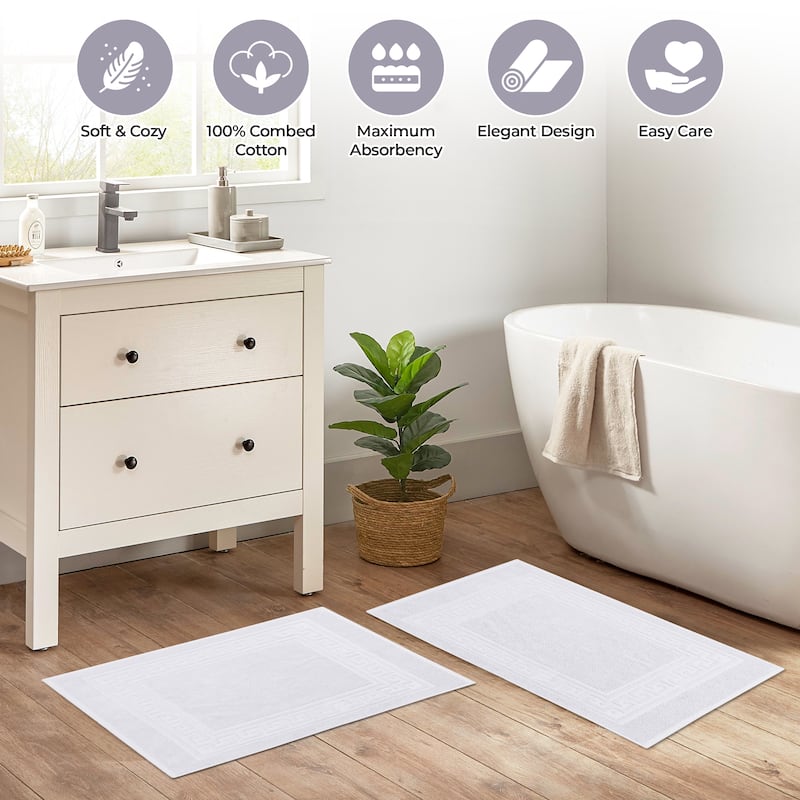 Superior Plush & Absorbent 900 GSM Cotton Bath Mat - (Set of 2)
