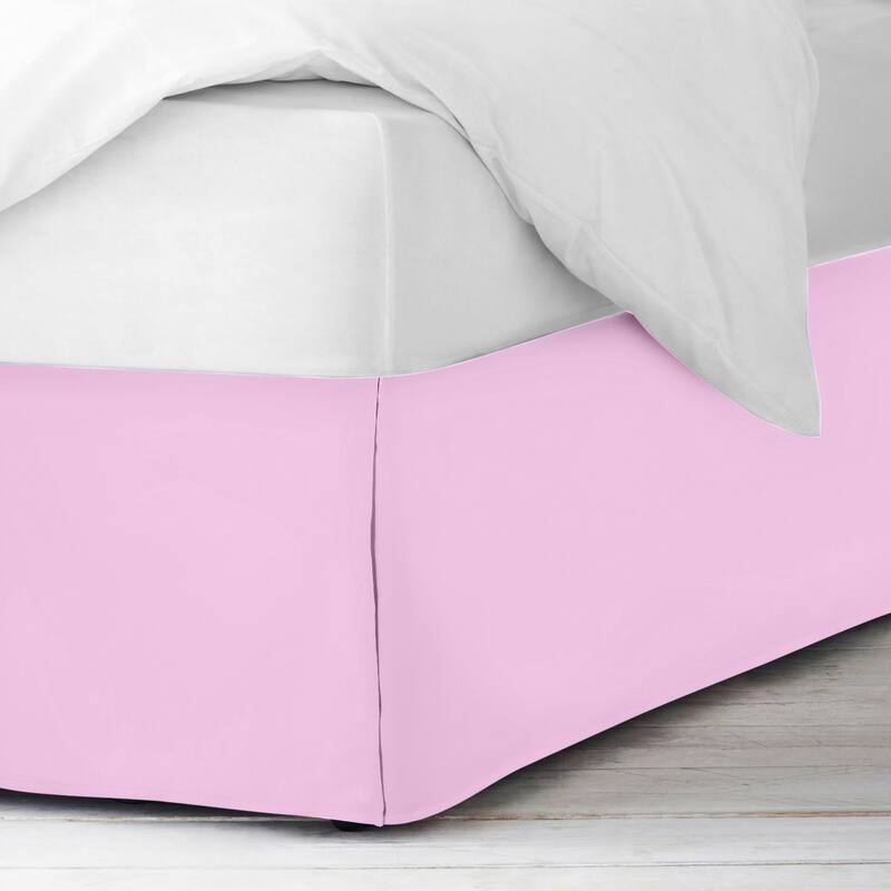 Clara Clark Pleated Bed Skirt-14 inch Tailored Drop - Soft Double Brushed Premium Microfiber Ruffle Bed Skirt - Includes 8 Pins