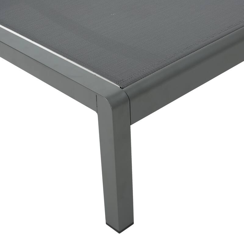 Roomfitters Adjustable Outdoor Chaise Lounge Chair, Modern Patio Recliner with Aluminum Frame