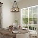 preview thumbnail 4 of 9, Farmhouse 5-Light Drum Wood Chandelier Rustic Lights for Dining Living Room - D19"x H 27"