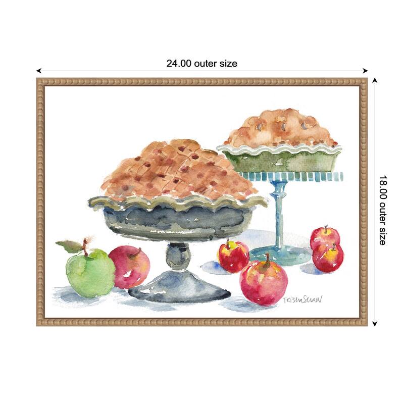 Kate and Laurel Sylvie 2 Apple Pies With Fruit Framed Canvas by Patricia Shaw