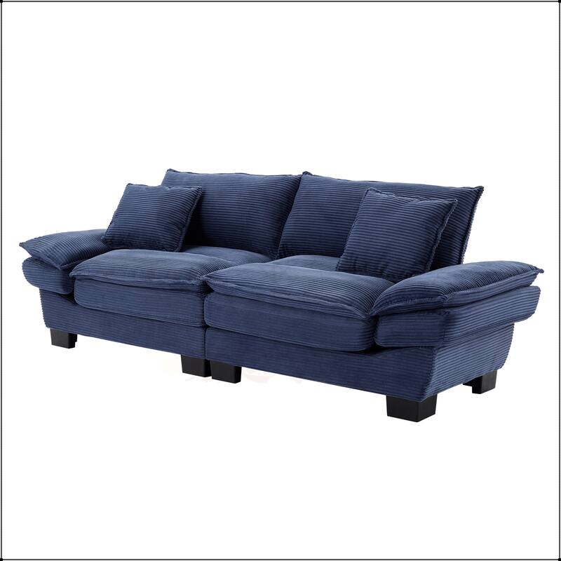 Corduroy Sofa Sleeper with Pillows