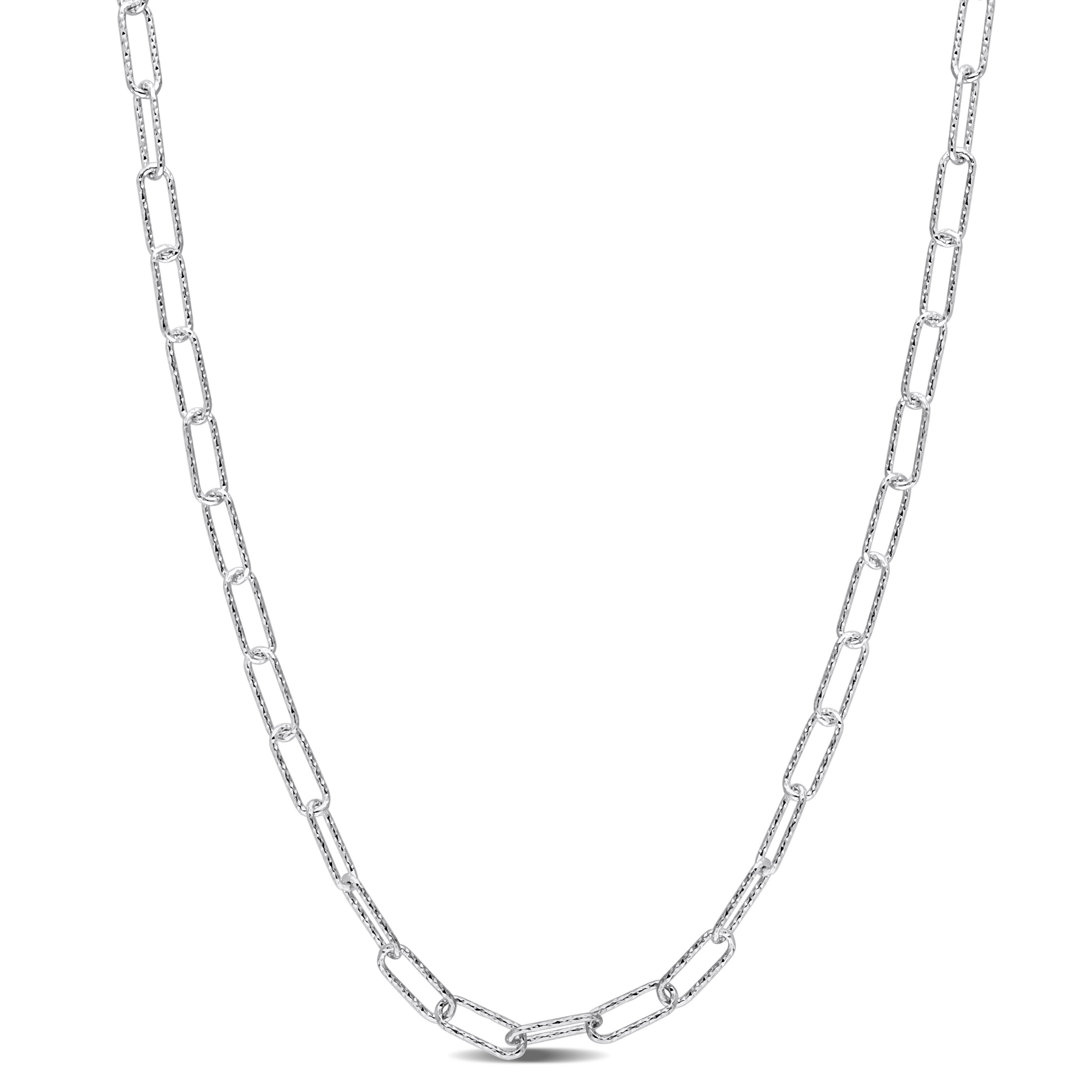 Miadora Sterling Silver Paperclip Necklace