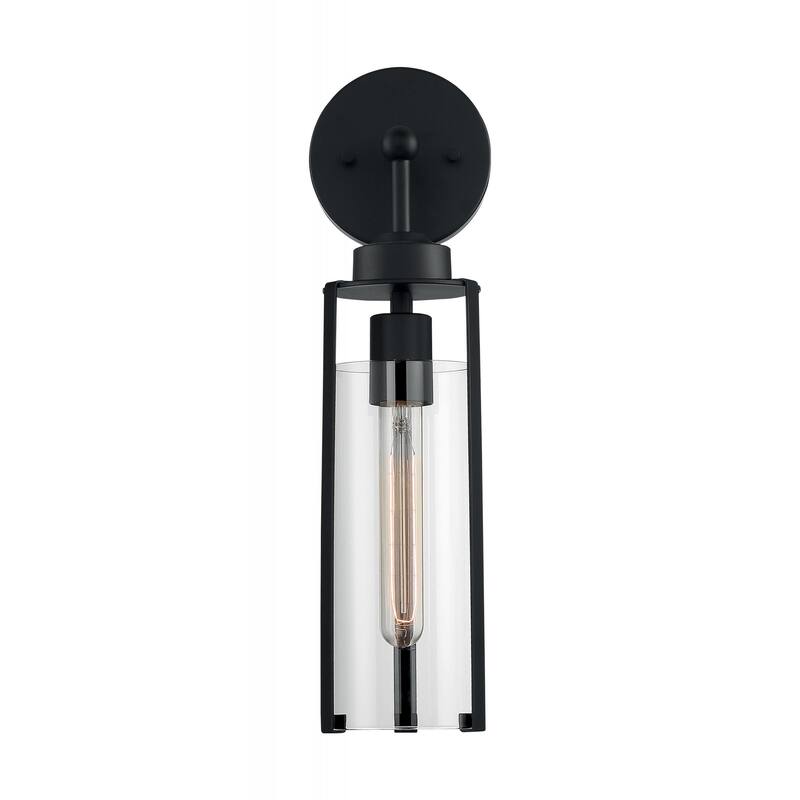 Marina - 1 Light Sconce with Clear Glass - Matte Black Finish