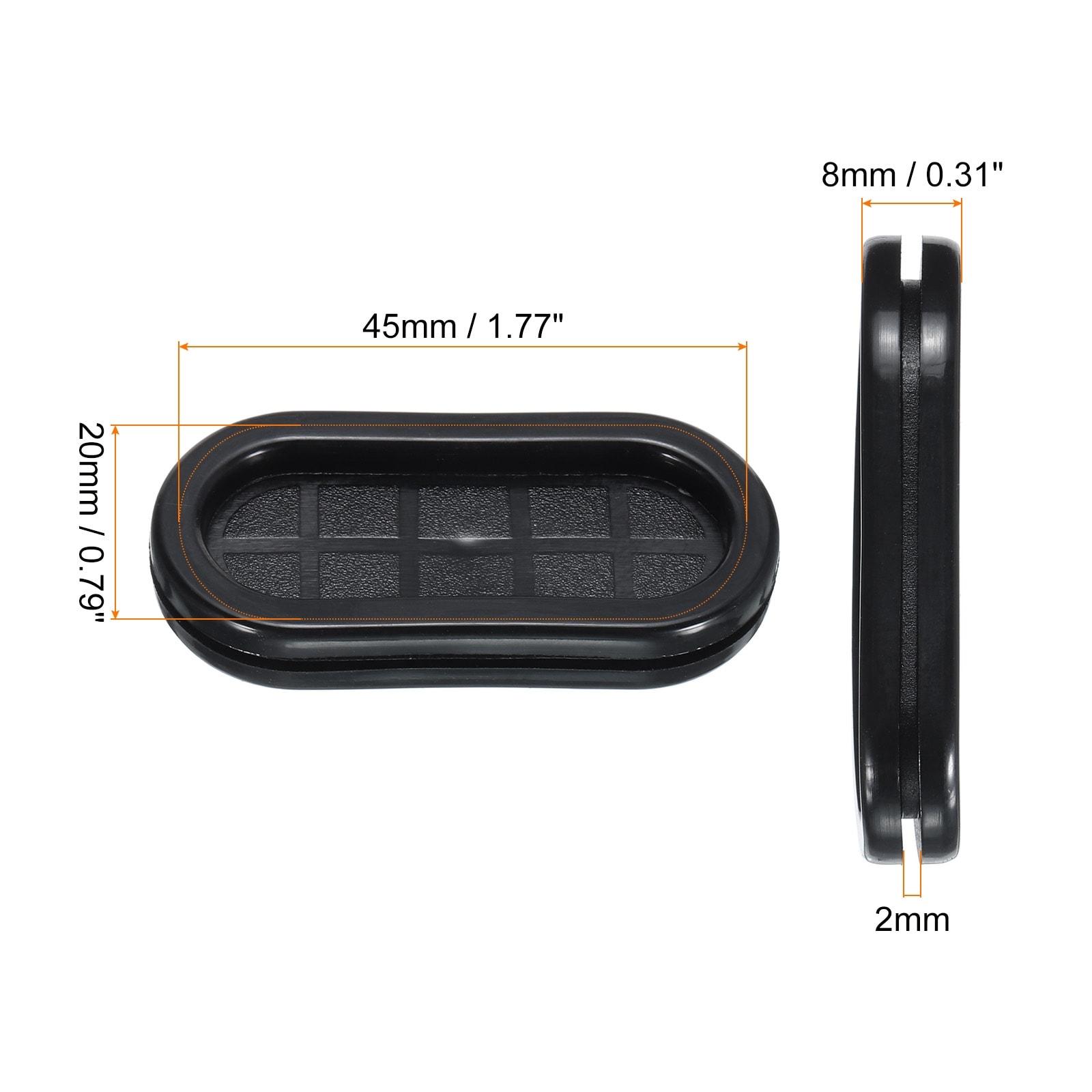 Rubber Grommet Mount Oval Double-Sided for Wire Protection