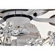 preview thumbnail 8 of 21, Warehouse of Tiffany Praer Washed White 5-blade Lighted Ceiling Fan with Crystal Daisy Bouquet Shade