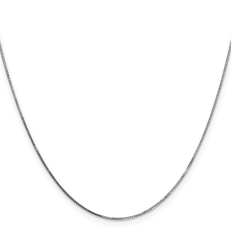 Curata 14k White Gold 0.8mm Box Chain Necklace for Women Options: 16 18 20 24