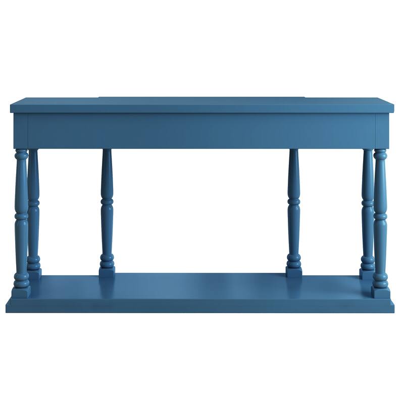 Retro Console Table with 4 Front Facing Storage Drawers and 1 Shelf