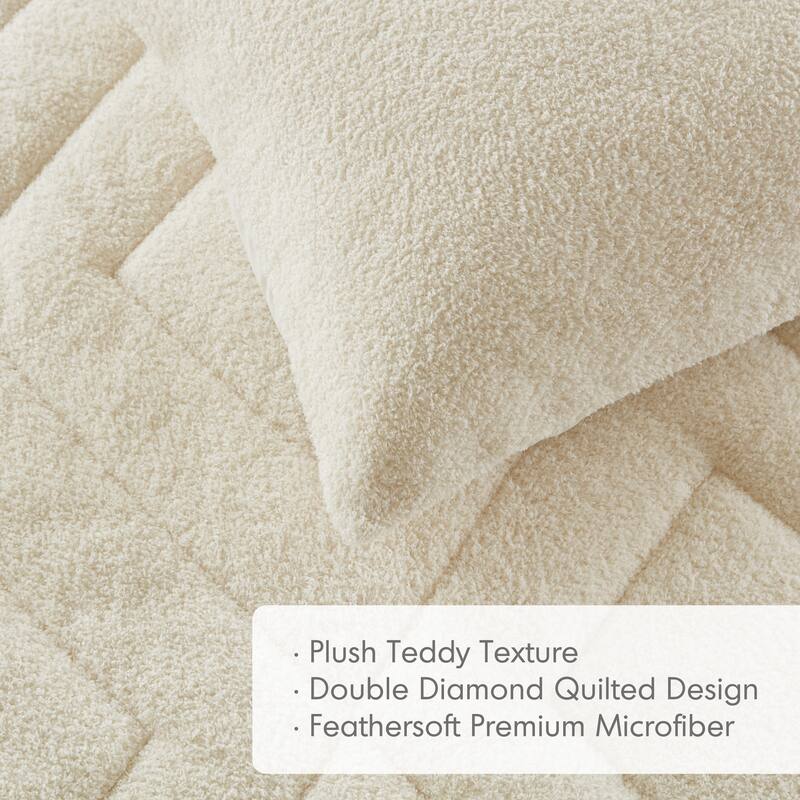 Chelsea Square Kyla Double Diamond Quilted Teddy Comforter Set