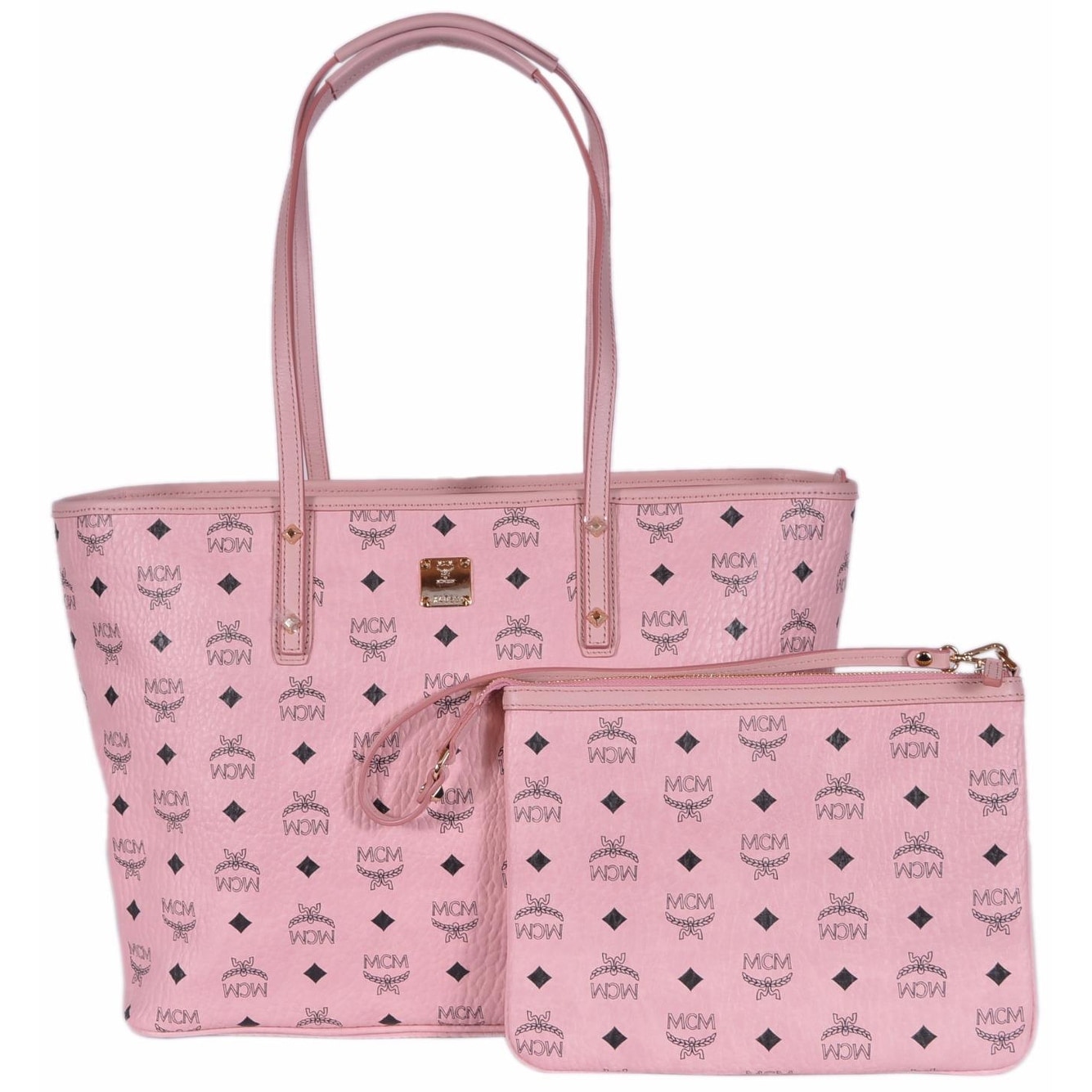 pink mcm luggage