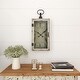 preview thumbnail 9 of 23, White Distressed Wood Vintage Traditional Farmhouse Wall Clock