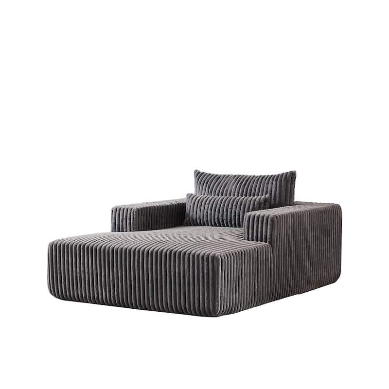 Modern 75" Corduroy Lounge Chair, Soft and Comfortable Sleeper Sofa with Pillow Support for Indoor Spaces