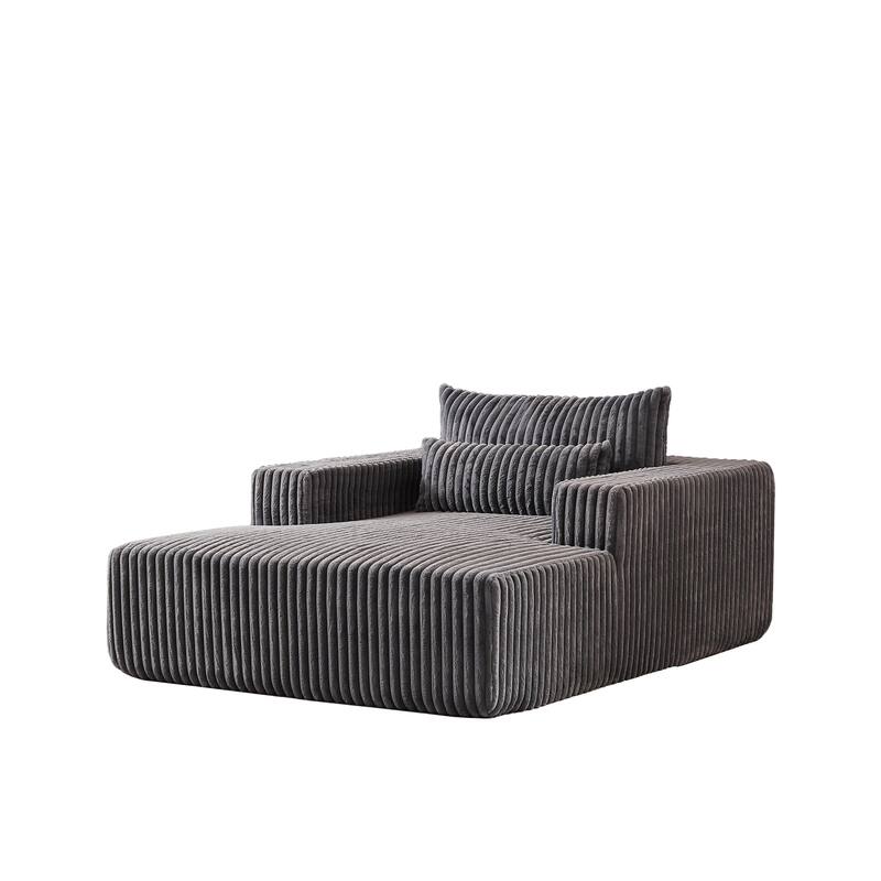 Plush Corduroy Fabric Modular Cloud Sofa with Backrest Pillow for Livingroom 75-Inch Fluffy Sleeper Sofa Bed