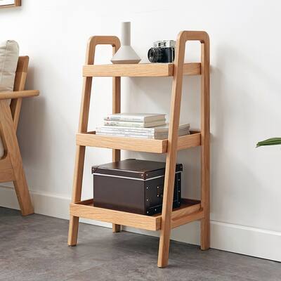 North American FAS grade oak 3 Tiers Oak Shelving Unit Premium Storage Organizer for Versatile Spaces