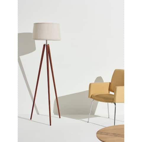 Brightech Emma LED Floor Lamp - Walnut Brown